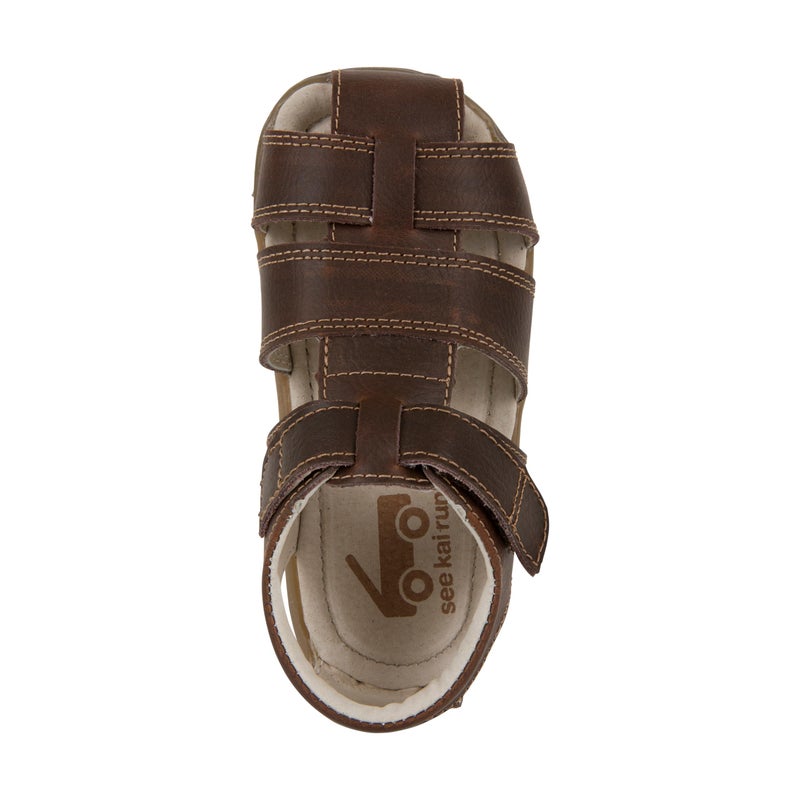 See Kai Run Jude IV - Classic Fisherman Style Leather Sandal for Boys - Brown, Toddler 8 - Image 5